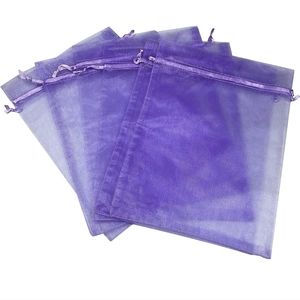 10 ct 12x16 Inches Light Purple Organza Gift Bags with Drawstring